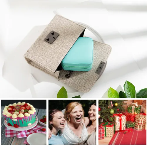 Vista 7 de KElofoN Organizador de joyas de viaje joyero de viaje caja organizadora de joyas pequeña para niñas y mujeres azul