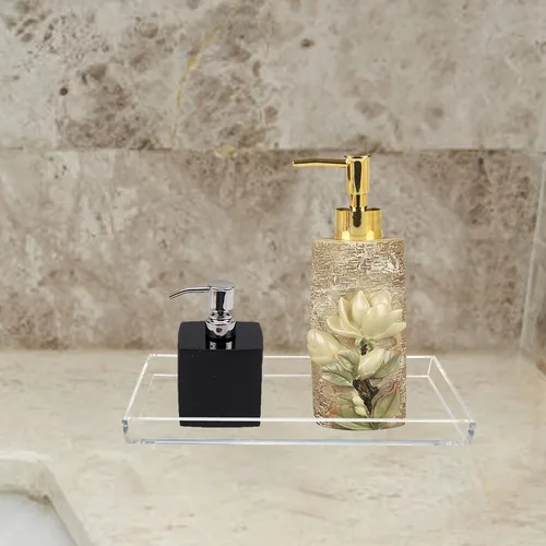 Vista 6 de Bandeja de acrílico Bigfety para organizar, bandejas de baño transparentes para mostrador, escritorio, cómoda