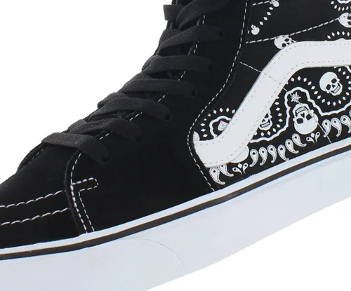 Vista 2 de Vans SK8 Hi Bandana NegroBlanco Verdadero Zapatos Clásicos De Patín Para Hombre Talla 9, Bandana SkullsBlanco