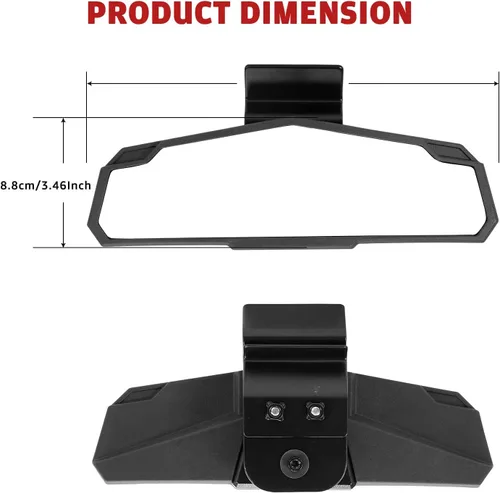 Vista 7 de HAKA TOUGH Espejo retrovisor central para Can Am Defender/Polaris Ranger, UTV Espejo retrovisor ancho convexo para Ranger 570 900 xp 1000 Crew