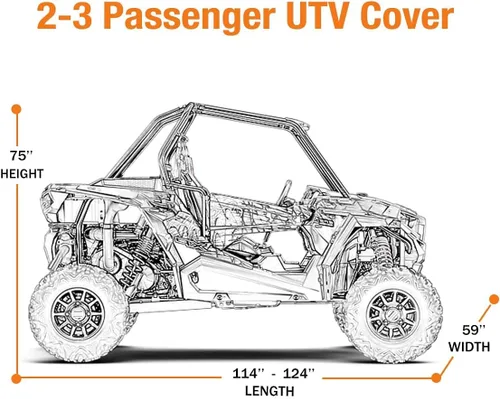 Vista 8 de Cubierta UTV impermeable resistente tela Oxford para todo tipo de clima, cubiertas de protección para Polaris RZR Ranger Can-Am Defender Teryx