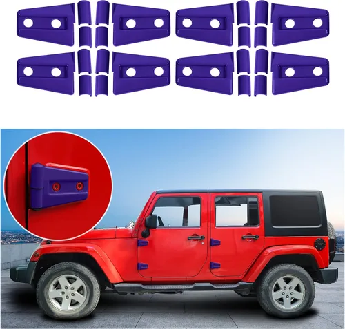 Vista 13 de 4 cubiertas protectoras de bisagra de puerta para Jeep Wrangler JK 2007-2018 de 2 puertas (negro)