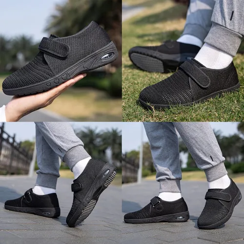 Vista 6 de youyun Zapatos para diabéticos para mujer de ancho X-ancho para mujeres mayores, cierre ajustable, transpirables, ligeros, antideslizantes para pies