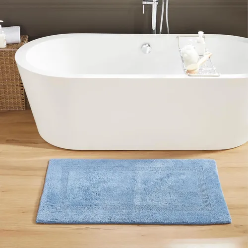 Vista 318 de Better Trends - Juego de 2 alfombras de baño 100% algodón, extra suaves, con borlas, de 17" x 24", alfombra de baño superabsorbente y reversible