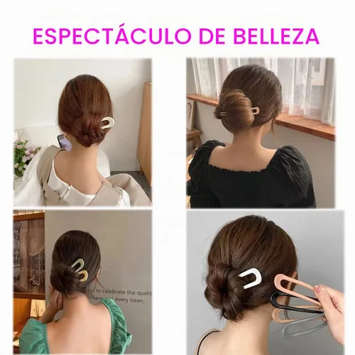 Vista 2 de Paquete de 8 horquillas en forma de U de estilo francés para mujeres y niñas, accesorios de peinado
