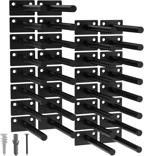 Vista 26 de 12-Pack 10 inch Floating Shelf Brackets, Hidden Shelf Bracket for Wood Negro-paquete de 12