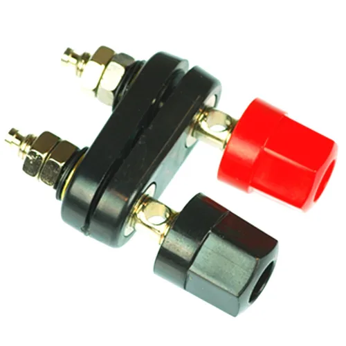 Vista 2 de Terminal de poste de unión doble, conector de panel de conector banana rojo y negro para proyectos de potencia de amplificador de altavoz, paquete