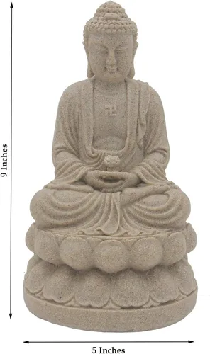 Vista 5 de DharmaObejcts - Estatua de Buda meditando armonía de paz - 9 pulgadas de alto