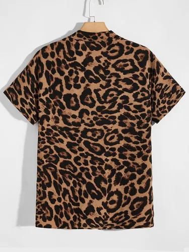 Vista 2 de Floerns - Camisas a rayas para hombre casuales de manga corta con botones
