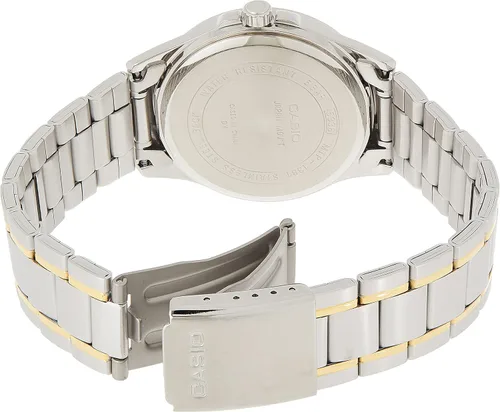 Vista 2 de Casio MTP1381G-9AV Reloj clásico de dos tonos de acero inoxidable 50M día fecha oro dial