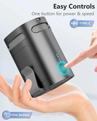 Vista 4 de Ventilador de cintura portátil, recargable, silencioso, pequeño, ligero, ventilador personal con pilas, ventilador de clip fresco debajo