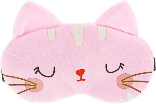 Vista 8 de WLLHYF Linda máscara de ojos para dormir, suave felpa con dibujos animados de gato, cómoda cubierta de ojos de animales, divertida y novedosa sombra