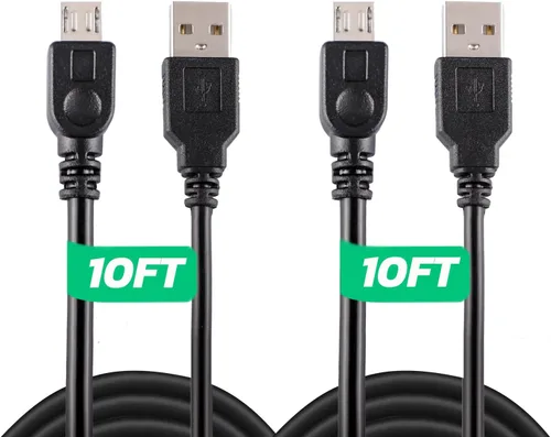 Vista 8 de Xahpower 2 Pack 10Ft Controller Charging Cable for PS4, Play and Charge Micro USB Charger High Speed Data Sync Cord for Playstation4 PS4 SlimPro