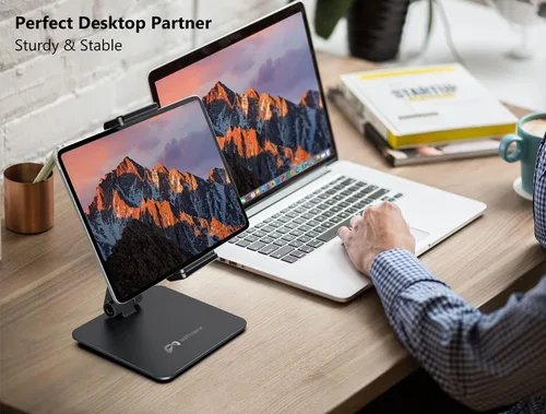 Vista 8 de Inifispce Soporte de tableta ajustable multiángulo y soporte de tableta de aleación de aluminio pesado para pantalla de 4.7 '' a 13'' Microsoft