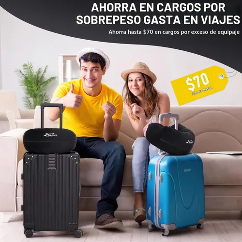 Vista 3 de Almohada de viaje para el cuello rellenable con ropa, almohada para el cuello rellenable para viajar, bolsa de almacenamiento rellenable y plegable