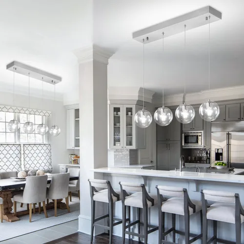 Vista 57 de ykolupty Lámpara colgante negra de 1 luz moderna de globo de vidrio gris ahumado, luces colgantes para isla de cocina, luces colgantes ajustables