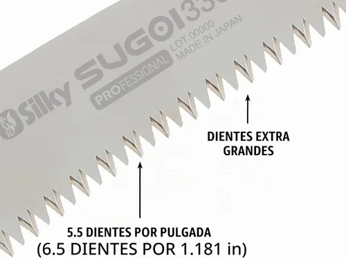 Vista 5 de Sierra profesional Silky SUGOI de 330 mm con dientes XL (390-33)
