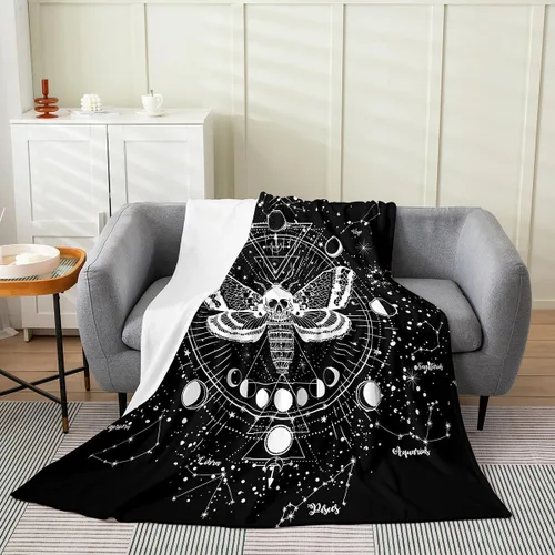 Vista 28 de Erosebridal Manta de hojas para niños, niñas y hombres, manta de forro polar colorida, manta de cama de hojas de mandala bohemio, 30 x 40 pulgadas