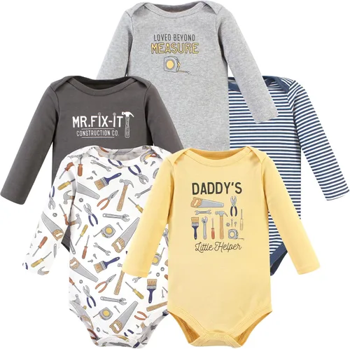 Vista 26 de Hudson Baby baby-boys Cotton Long-sleeve Bodysuits 5-pack