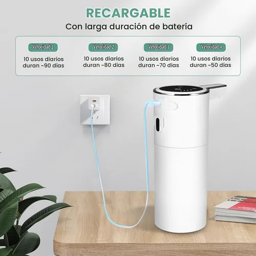 Vista 7 de Paquete de 4 dispensadores automáticos de jabón líquido sin contacto, dispensador de jabón líquido con sensor inteligente de 13.5 onzas, recargable