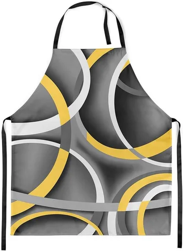 Vista 22 de Castle Fairy Delantal de cocina geométrico en espiral, moderno delantal impermeable con rayas simples para adultos (sin bolsillo), 31 x 26 pulgadas