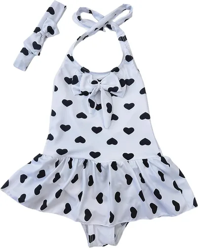 Vista 16 de Jastore - Traje de baño de una pieza para niñas bebés con diadema