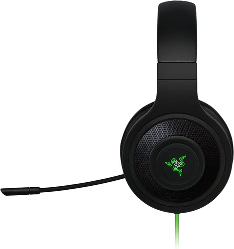 Vista 5 de Auriculares para juego Razer Kraken 7.1 Chroma Sound USB 7.1 sonido envolvente con micrófono digital retráctil e Iluminación Chroma, Negro