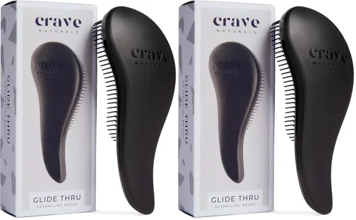 Vista 24 de Crave Naturals, Cepillo Desenredarte Deslizante para Resultados Definitivos, Niños y Adultos, Uso como Peine o Cepillo para Cabello, Color Negro