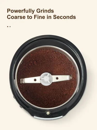 Vista 10 de Molinillo de café, molinillo de café eléctrico con gran capacidad de 3.5 onzas, molinillo de café y especias de un solo toque con hoja inoxidable