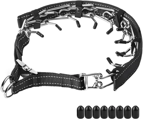 Vista 14 de Collares de púas para perros, collar de perro sin tirones, collar de entrenamiento para perros pequeños, acero inoxidable ajustable con cómodas