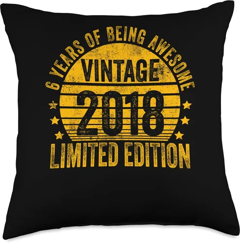 Vista 4 de 6 Year Old Vintage 2018 Limited Edition Bday Throw Pillow