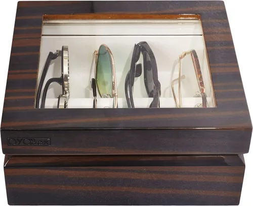 Vista 7 de OYOBox Mini Luxury Eyewear Organizer, Wood Display Box for Glasses + Sunglasses Negro