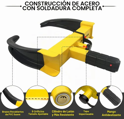 Vista 2 de KAYCENTOP Abrazadera de rueda universal, bloqueo de rueda de remolque de seguridad antirrobo, bloqueo de neumático, de alta resistencia ajustable