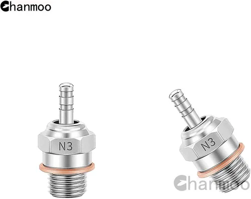 Vista 9 de 2 piezas 70117H Hot Glow Plugs No.3 N3 N4#3 #4 Spark Nitro Engine Parts Reemplazan OS para Traxxas Losi HPI Redcat HSP Himoto RC Car Truck Buggy (N3)