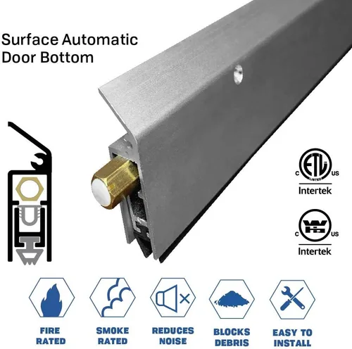 Vista 3 de Parte inferior de puerta automática para montaje en superficie (7123CA) con extrusión de goma sólida, SMS # 6 x 1 pulgadas suministrado