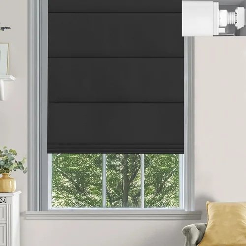 Vista 11 de Changshade Persianas romanas sin cordón para ventanas, sin herramientas, persianas romanas de tamaño personalizado, filtro de luz, persianas Beige
