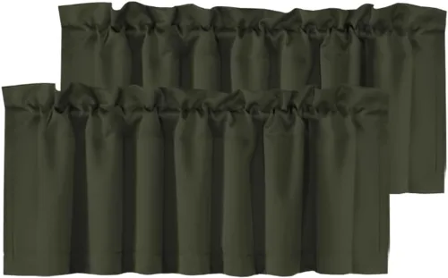 Vista 56 de H.VERSAILTEX - Cenefa térmica para ventana con dobladillo para barra, para oscurecer las habitaciones; ideales para la cocina, 52” x 18” Gris paloma