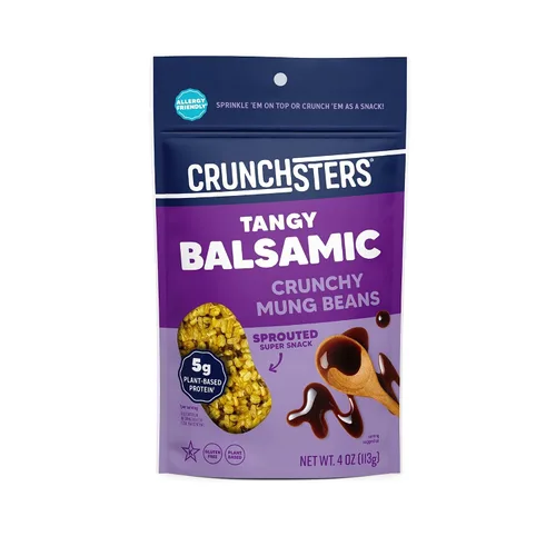 Vista 3 de Crunchsters Frijoles mungos germinados, proteína a base de plantas, superbocadillo y aderezo para ensalada, sin gluten, sin nueces, vegano, 0.18