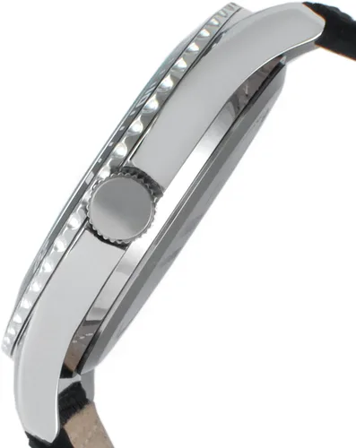 Vista 2 de Peugeot Reloj deportivo con bisel para hombre con correa de muñeca de lona negra