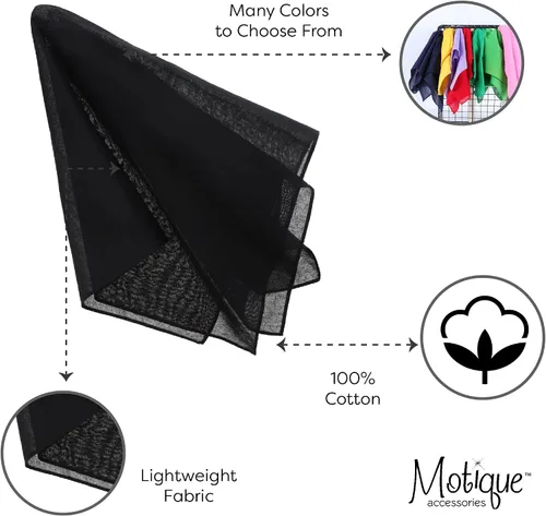 Vista 4 de Motique Accessories Bandana sólida extra grande de 27 x 27 pulgadas