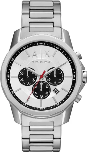 Vista 24 de A X Armani Exchange Reloj de vestir cronógrafo para hombre con correa de acero inoxidable, silicona o cuero