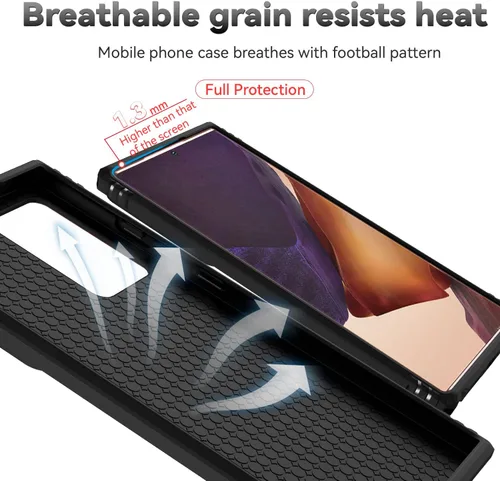 Vista 9 de Funda para Samsung Galaxy Note 20 Ultra con cubierta para lente de cámara, protector de pantalla HD, prueba de caídas de grado militar, soporte