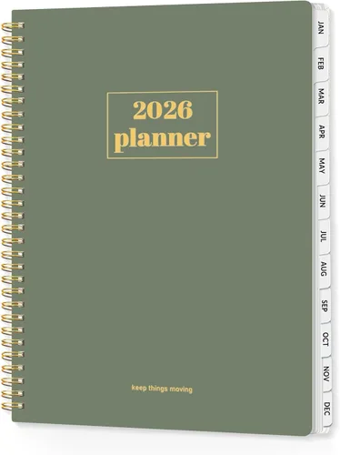 Vista 21 de SUNEE Agenda 2026, agenda semanal y mensual, enero de 2026 a diciembre de 2026, agenda diaria con pestañas, páginas de notas, encuadernación en Negro