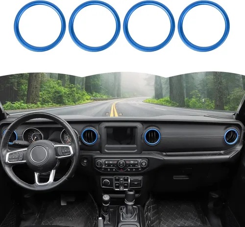 Vista 12 de Hoolcar – Anillo para ventilación de aire acondicionado interior, accesorios compatibles con Jeep Wrangler JL JLU y Gladiator JT 2018-2023, aleación