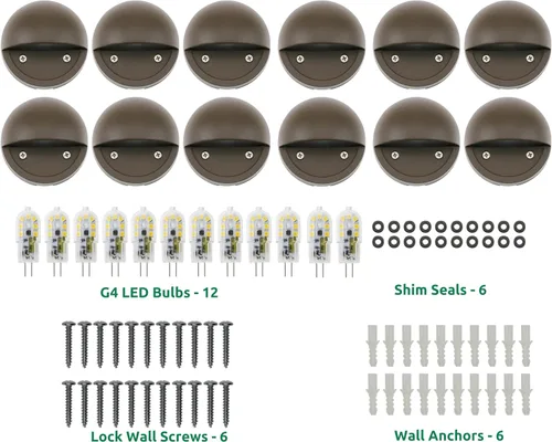 Vista 3 de Lumina Lighting® Luces de cubierta de paisaje de 2 W (paquete de 12) luces de bajo voltaje impermeables – Iluminación de patio al aire libre 12V