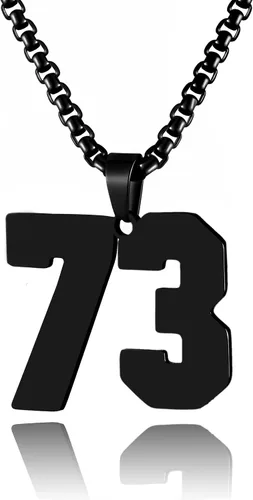 Vista 73 de Collar de Número Dorado para Hombre, Cadena de Acero Inoxidable con Colgante de Número para Atletas, Joyería Deportiva Personalizada para Niños