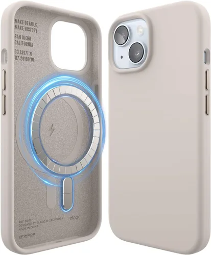 Vista 11 de elago - Carcasa magnética de silicona para iPhone 15, color negro Compatible con MagSafe, imanes integrados, silicona de agarre suave, a prueba