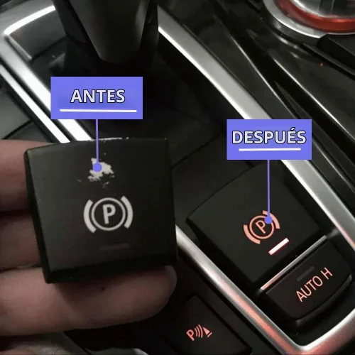 Vista 7 de 2 cubiertas electrónicas del botón del freno de mano del estacionamiento Nuevo Modelo Negro