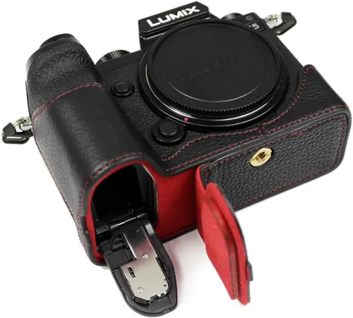 Vista 8 de Rieibi Panasonic S5 - Funda de piel auténtica para cámara compatible con Panasonic Lumix DC-S5, DC-S5II, DC-S5IIX, color negro