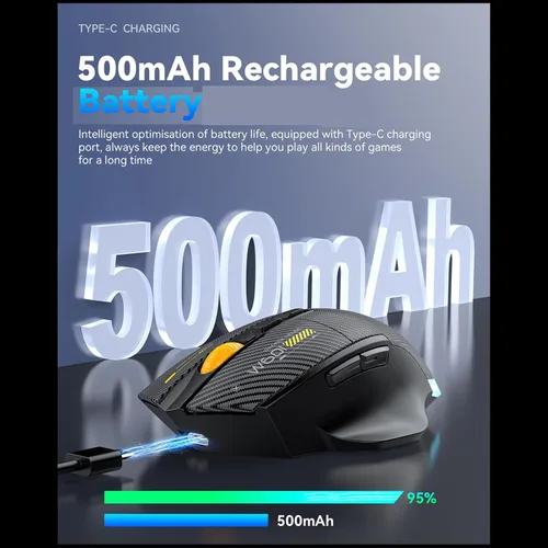 Vista 8 de EBTOOLS Gaming Mouse, 12800DPI RGB Ergonomic Design with Wired 2.4G BT Connectivity, 7 Programmable Buttons, 5 Lighting Modes for PC Laptop Black